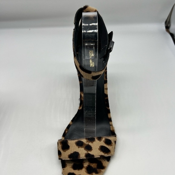Diane Von Furstenberg - Chain-link Leopard Ankle Strap Open Toe High Heels SZ 11 - Picture 11 of 16
